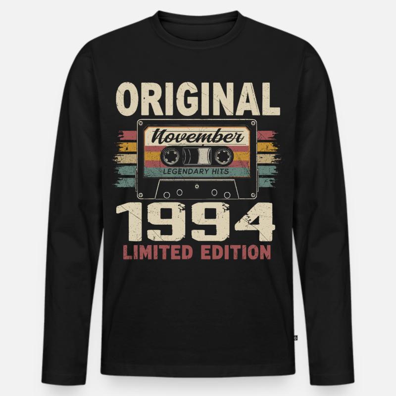 November 1994 Geschenk November 1994 - Männer Premium Bio Langarmshirt - Schwarz