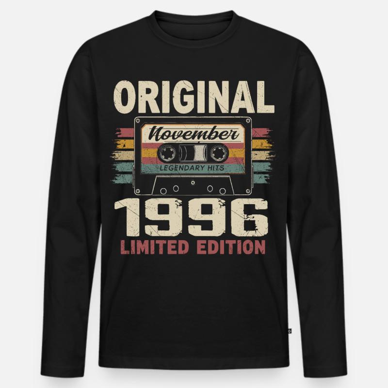 November 1996 Geschenk November 1996 - Männer Premium Bio Langarmshirt - Schwarz