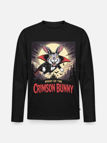 Night of the Crimson Bunny - Bunny Design - Men's Premium Organic Long Sleeve Shirt - black