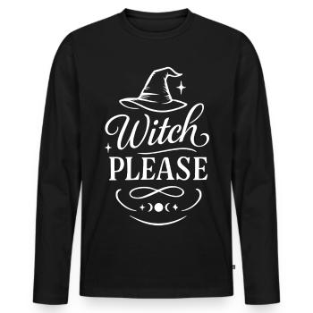 Witch Please Halloween Funny Saying Costume Party - Men's Premium Organic Long Sleeve Shirt - black - Front - Nico (187cm)