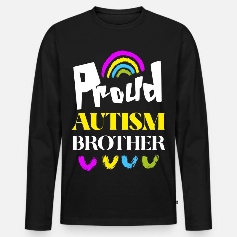 Stolzer Autismus-Bruder - Männer Premium Bio Langarmshirt - Schwarz