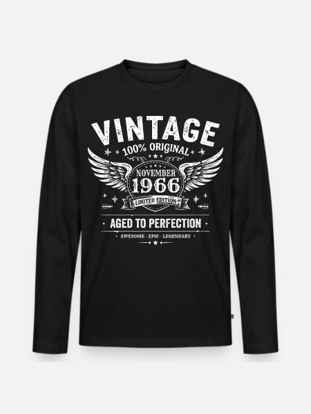 59 Years Anniversary | Birthday November 1966 - Men's Premium Organic Long Sleeve Shirt - black