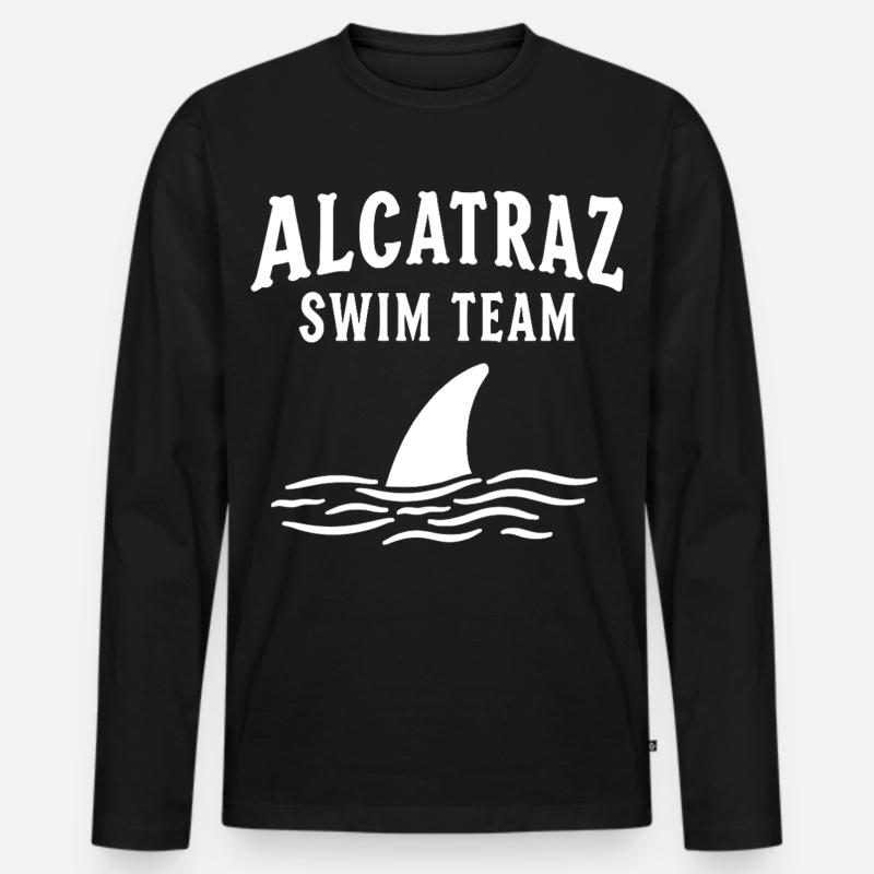 Alcatraz Schwimmteam Ironie Spruch - Männer Premium Bio Langarmshirt - Schwarz