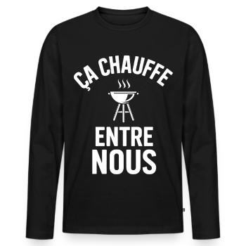 Ça chauffe entre nous Humour barbecue et grillades - T-shirt manches longues Premium bio Homme - noir - Devant - Nico (187cm)