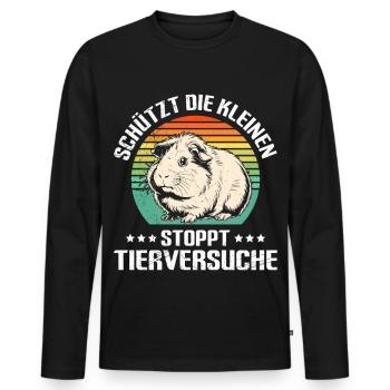 Animals PROTECTS THE LITTLE ONES STOPS ANIMAL TESTING - Men's Premium Organic Long Sleeve Shirt - black - Front - Nico (187cm)