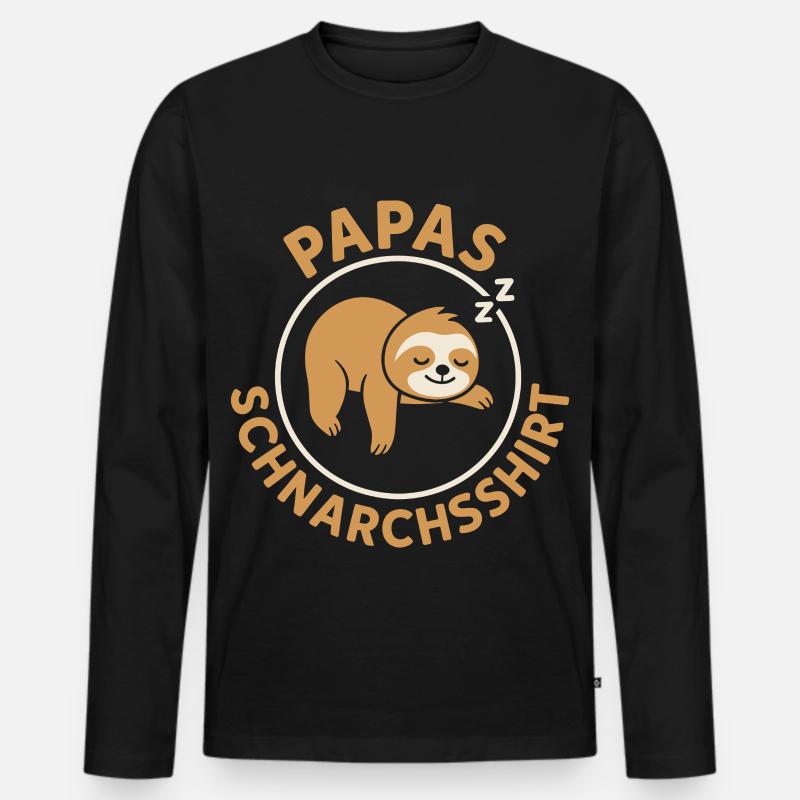 Vaterschaft PAPAS SCHNARCHSSHIRT LUSTIG - Männer Premium Bio Langarmshirt - Schwarz