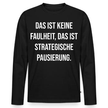 Typographie de rupture stratégique - T-shirt manches longues Premium bio Homme - noir - Devant - Nico (187cm)