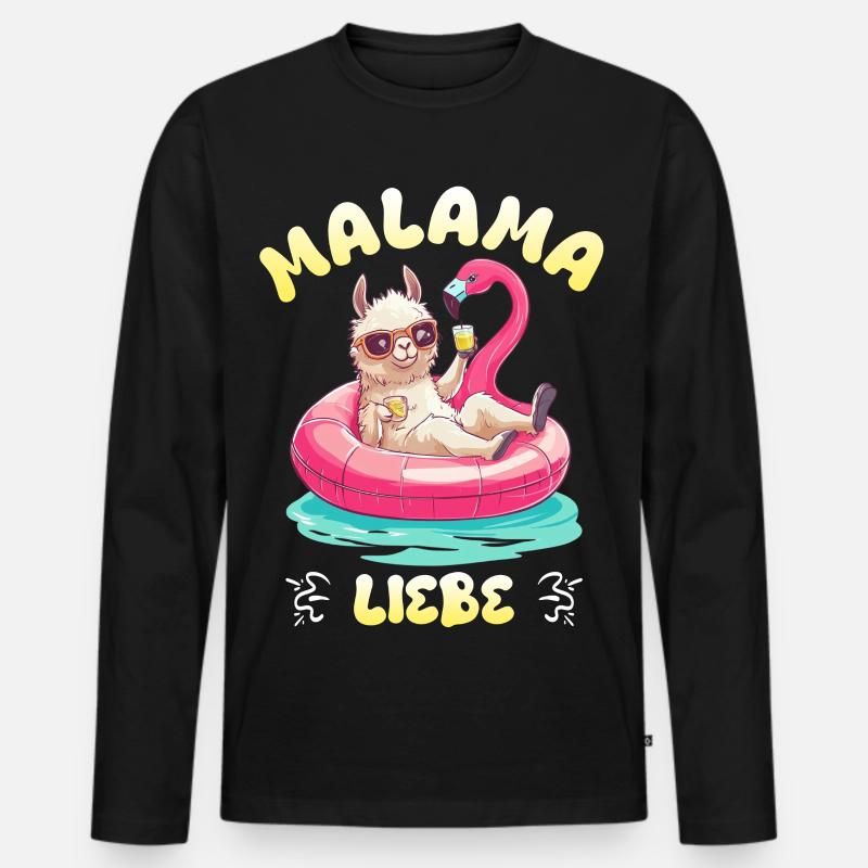 Bald Mama MALAMA LIEBE Lustiges - Männer Premium Bio Langarmshirt - Schwarz