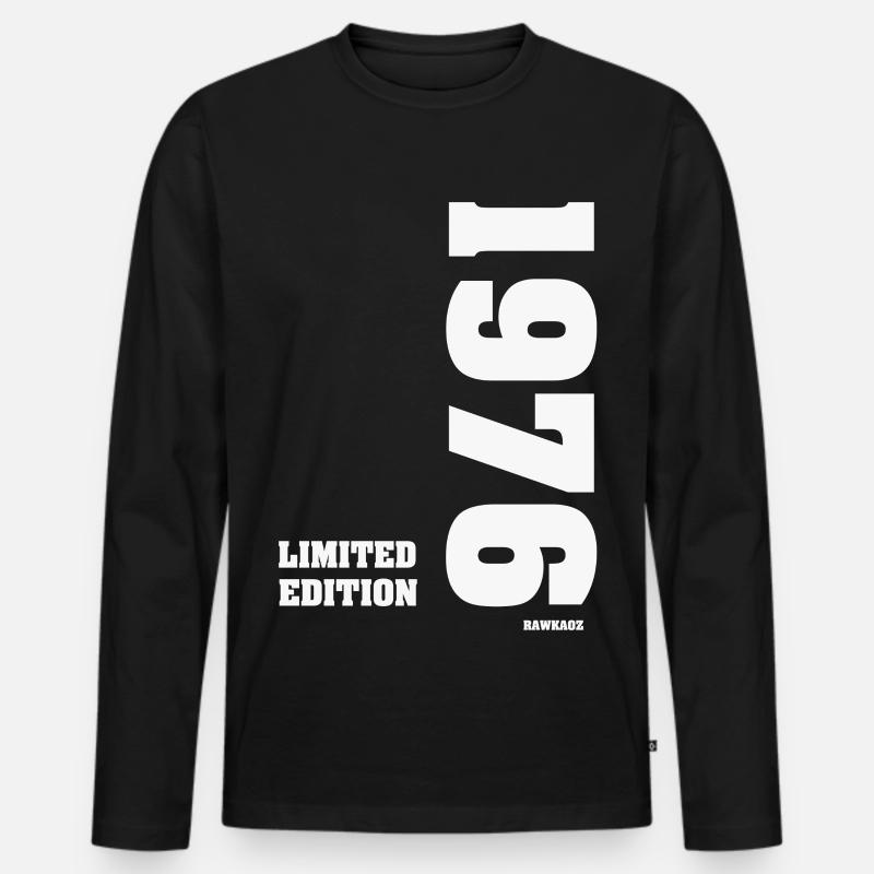 Limitierte Edition: Limited Edition 1976 - Männer Premium Bio Langarmshirt - Schwarz