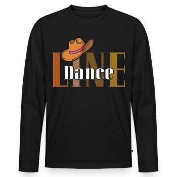 LineDance Cowboy Hut - Männer Premium Bio Langarmshirt - Schwarz - Vorne - Nico (187cm)