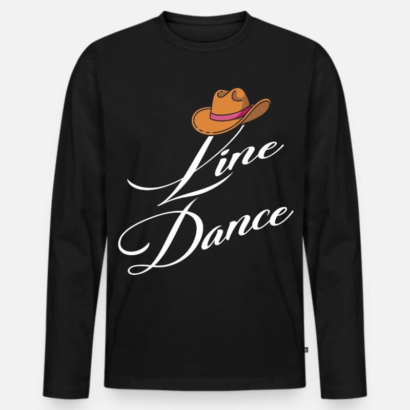 Line Dance Eleganz - Männer Premium Bio Langarmshirt - Schwarz