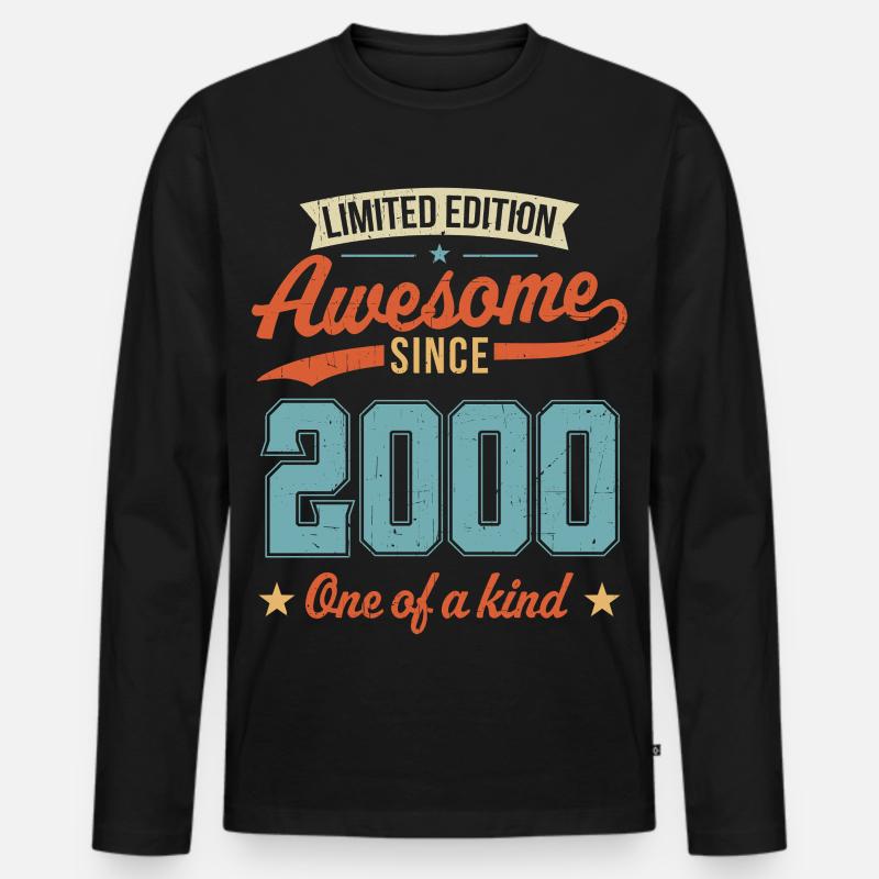 Großartig seit 2000 - Männer Premium Bio Langarmshirt - Schwarz