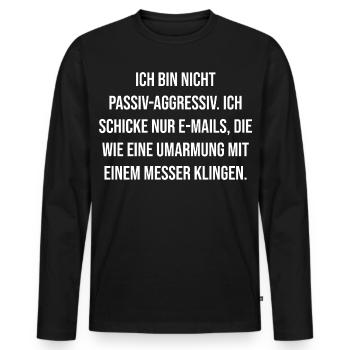 Couper l’étreinte de l’e-mail - T-shirt manches longues Premium bio Homme - noir - Devant - Nico (187cm)
