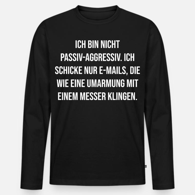 Schneidende E-Mail Umarmung - Männer Premium Bio Langarmshirt - Schwarz