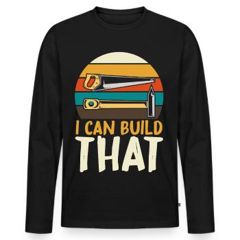 Je peux construire ce bricolage - T-shirt manches longues Premium bio Homme - noir - Devant - Nico (187cm)