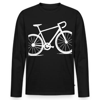 Road Bike Motivation – Bicycle & Cycling Motif - Men's Premium Organic Long Sleeve Shirt - black - Front - Nico (187cm)