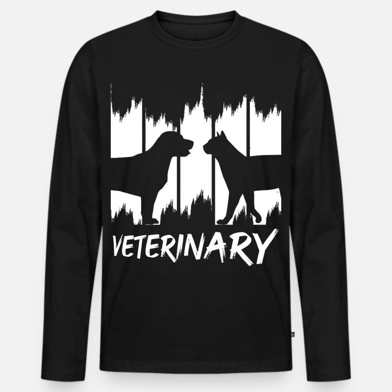 Lustiger Tierarzt - Männer Premium Bio Langarmshirt - Schwarz