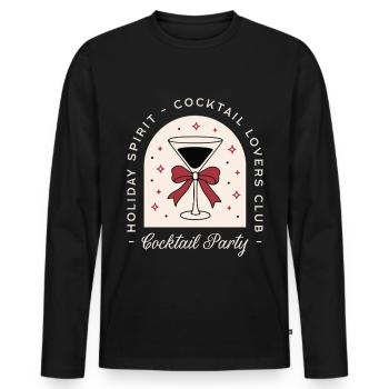 Cocktail lovers party funny holiday spirit martini - Men's Premium Organic Long Sleeve Shirt - black - Front - Nico (187cm)
