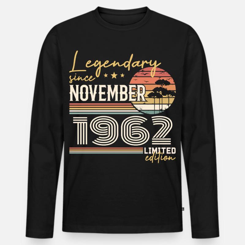 November 1962 - Männer Premium Bio Langarmshirt - Schwarz