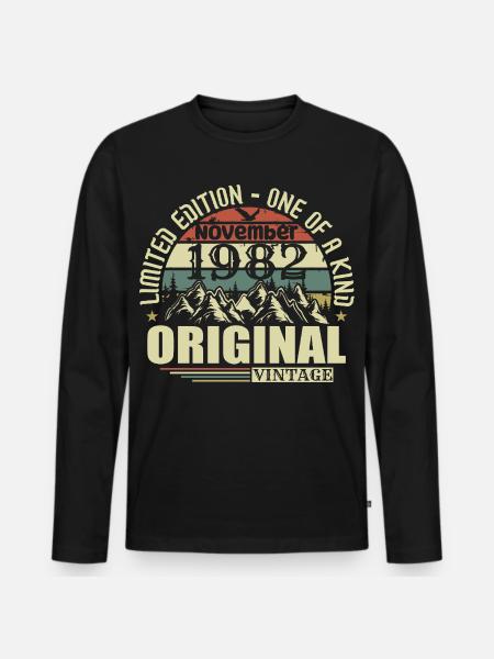 Birthday november 1982 - Men's Premium Organic Long Sleeve Shirt - black