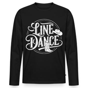 LineDance Cowboy Country Dance - T-shirt manches longues Premium bio Homme - noir - Devant - Nico (187cm)