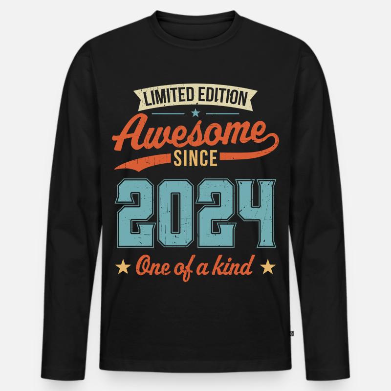 Großartig seit 2024 - Männer Premium Bio Langarmshirt - Schwarz