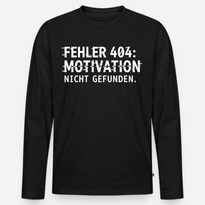 Fehler 404 Motivation Nicht Gefunden - Männer Premium Bio Langarmshirt - Schwarz