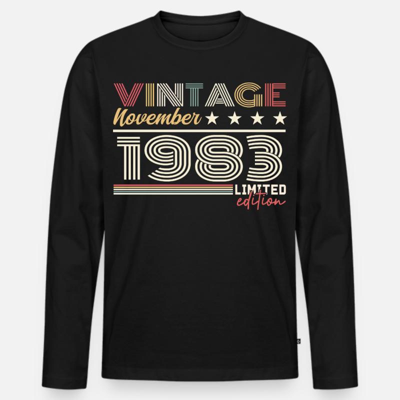 November 1983 - Männer Premium Bio Langarmshirt - Schwarz