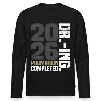 Dr. Ing. Promotion terminée - T-shirt manches longues Premium bio Homme - noir - Devant - Nico (187cm)