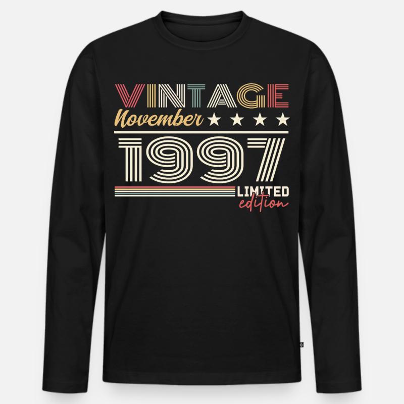 November 1997 - Männer Premium Bio Langarmshirt - Schwarz