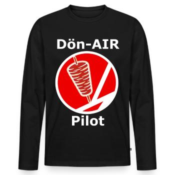 Pilote de Dön-Air - T-shirt manches longues Premium bio Homme - noir - Devant - Nico (187cm)