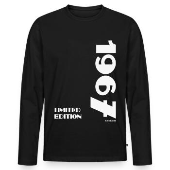 Limited_Edition_1967 - Männer Premium Bio Langarmshirt - Schwarz - Vorne - Nico (187cm)