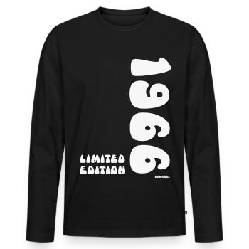 Limited_Edition_1966 - Men's Premium Organic Long Sleeve Shirt - black - Front - Nico (187cm)