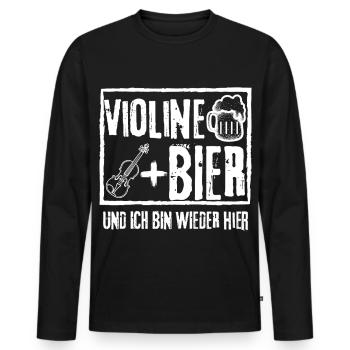 VIOLIN AND BEER AND I'M BACK HERE - Men's Premium Organic Long Sleeve Shirt - black - Front - Nico (187cm)