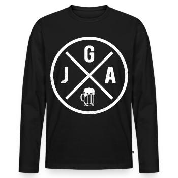 Enterrement de vie de garçon - Marié & Bière - T-shirt manches longues Premium bio Homme - noir - Devant - Nico (187cm)