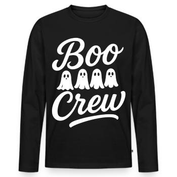 Boo Crew Halloween Party Funny Saying - Men's Premium Organic Long Sleeve Shirt - black - Front - Nico (187cm)