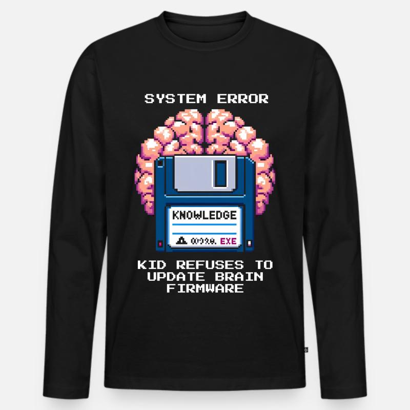 Systemfehler: Update verweigert | Homeschool - Männer Premium Bio Langarmshirt - Schwarz