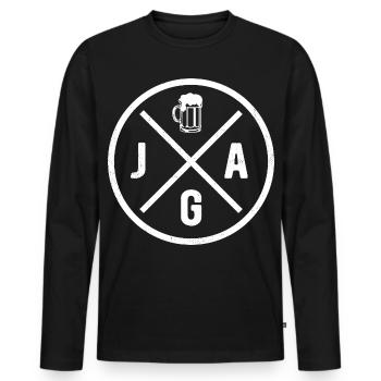 Enterrement de vie de garçon - Bière - T-shirt manches longues Premium bio Homme - noir - Devant - Nico (187cm)