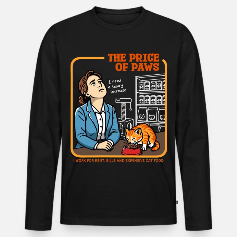 Der Preis der Pfoten - Männer Premium Bio Langarmshirt - Schwarz