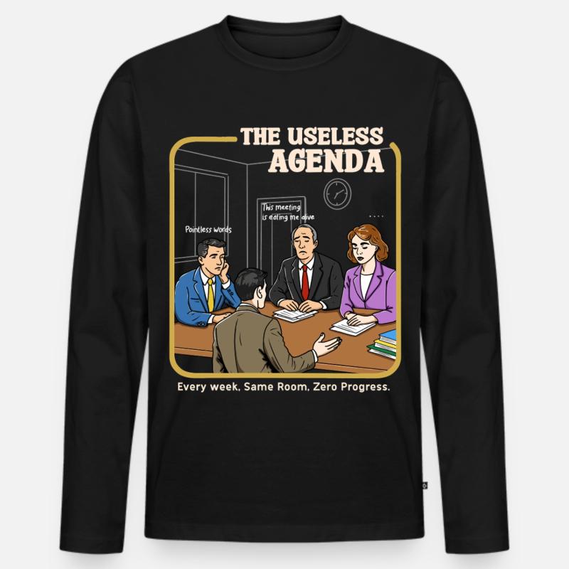 Die nutzlose Agenda - Männer Premium Bio Langarmshirt - Schwarz