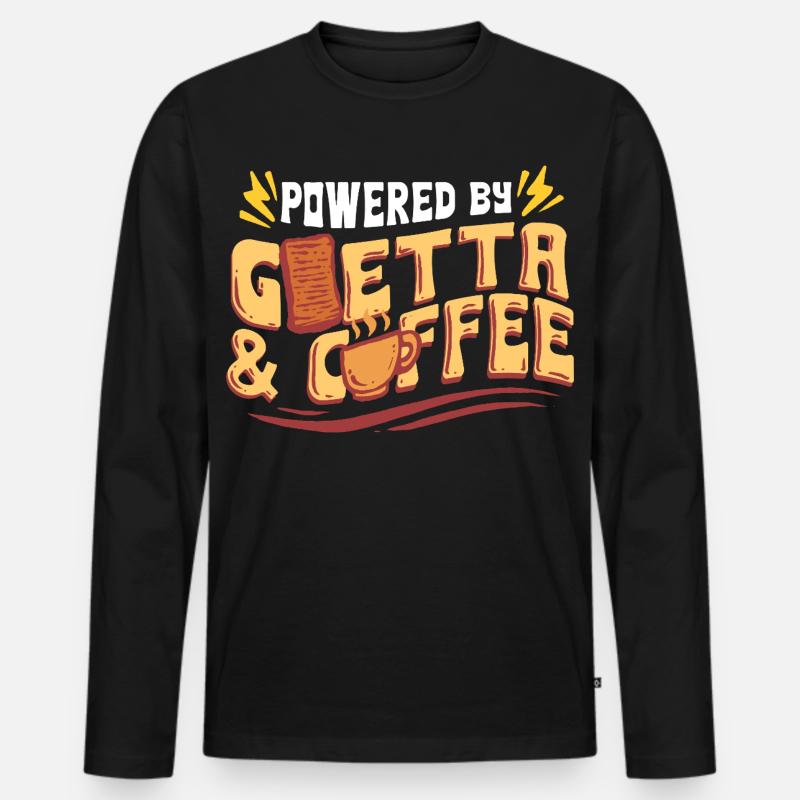 Goetta Wurst Powered By Goetta & Coffee - Männer Premium Bio Langarmshirt - Schwarz