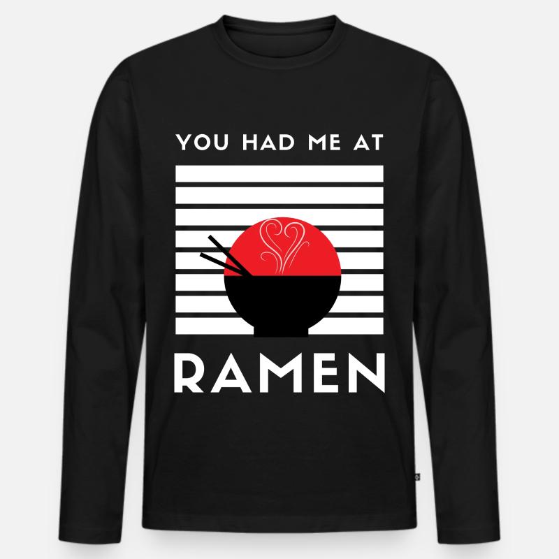 You Had Me at Ramen - Männer Premium Bio Langarmshirt - Schwarz
