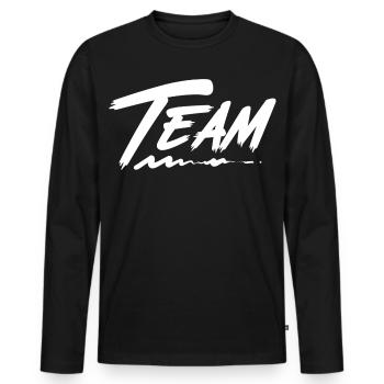 Team  - Männer Premium Bio Langarmshirt - Schwarz - Vorne - Nico (187cm)
