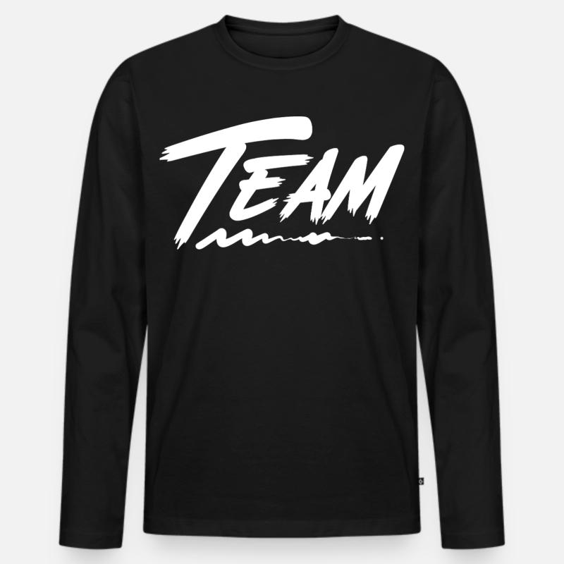 Team  - Männer Premium Bio Langarmshirt - Schwarz