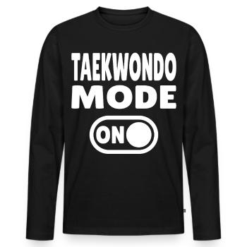 Mode Taekwondo activé – Puissance pour les amateurs d’arts martiaux - T-shirt manches longues Premium bio Homme - noir - Devant - Nico (187cm)