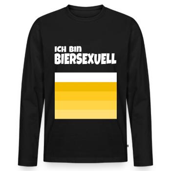 Biersexuell - Männer Premium Bio Langarmshirt - Schwarz - Vorne - Nico (187cm)