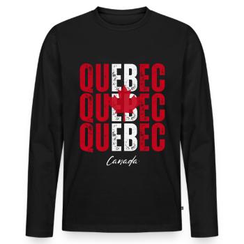 Quebec Canada, I love Quebec - Men's Premium Organic Long Sleeve Shirt - black - Front - Nico (187cm)