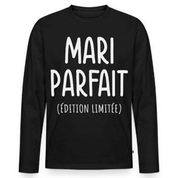 Perfect Husband Limited Edition Humor Gift Origina - Men's Premium Organic Long Sleeve Shirt - black - Front - Nico (187cm)