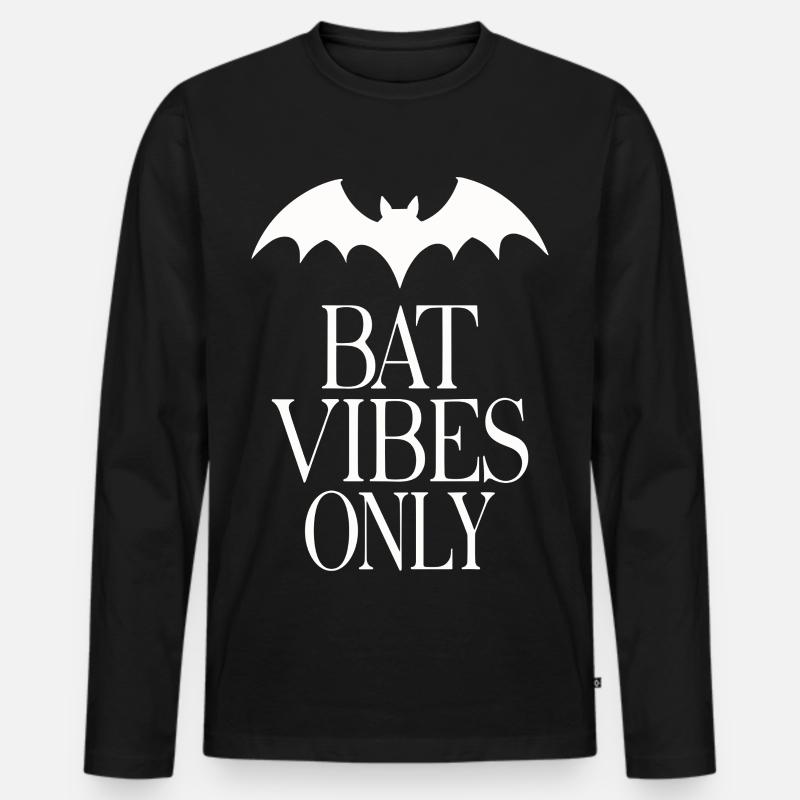 Fledermaus-Vibes Only – Goth-Statement - Männer Premium Bio Langarmshirt - Schwarz