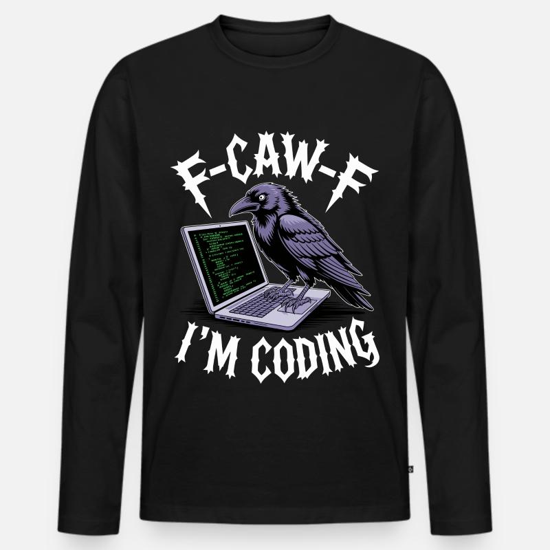 F-Caw-F I’m Coding - Männer Premium Bio Langarmshirt - Schwarz